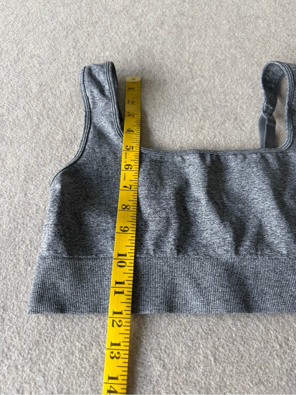 Puma Gray Seamless Adjustable-Strap Sports Bra - Picture 6 of 6